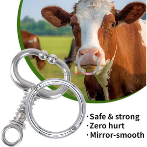 ห่วงจมูกวัวเหล็กกล้าคาร์บอน แข็งแรงทนทาน ใช้งานหนัก สำหรับจัดการปศุสัตว์ ใส่ได้ง่าย ล็อคแน่นหนา อุปกรณ์เสริมที่แข็งแรง - Product Image 3