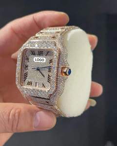 Reloj de Diamantes Certificados D VVS de Alta Calidad, Estilo Hip Hop, Completamente Cubierto de Diamantes, Cuerpo de Acero, Automático, Hecho a Mano, con Brazalete, el Más Valorado - Product Image 2