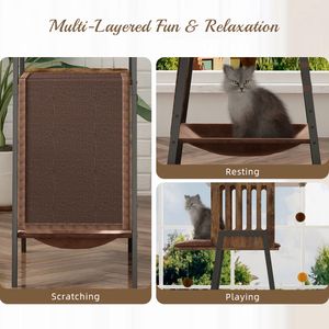 Moderna Torre per Gatti da 58 Pollici per Gatti di Taglia Grande, con Ampia Piattaforma e Amaca Rimovibile, Ideale per Maine Coon - Product Image 6