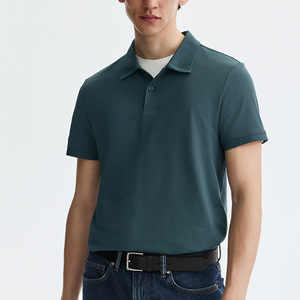 เสื้อโปโลผู้ชายสีเขียวเข้มทันสมัย ผ้าฝ้าย แขนสั้น แบบเรียบง่าย สไตล์ลำลอง เหมาะสำหรับกอล์ฟ รับสกรีนโลโก้ ขายส่ง - Product Image 3