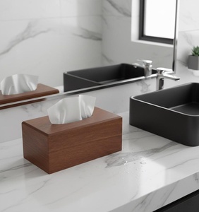 Caja de pañuelos de madera minimalista – Moderno dispensador rectangular de madera para pañuelos, ideal para decoración del hogar, oficina y hotel, venta al por mayor - Product Image 5