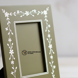 Cadre photo en os incrusté, fait main, de luxe, pour décoration de table, cadre en bois décoratif, incrustation traditionnelle indienne - Product Image 2