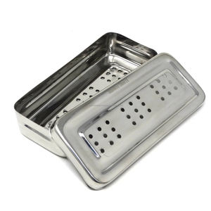 Boîte de rangement pour équipement médical avec couvercle, en acier inoxydable de haute qualité, autoclavable manuellement, réutilisable, pour instruments chirurgicaux et dentaires - Product Image 2