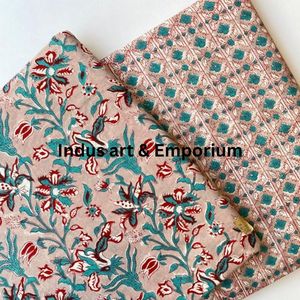 ผ้าคอตตอนแคมบริกพิมพ์ลายบล็อก 60x60 ซม. ผ้าพิมพ์ลายแบบดั้งเดิมจากเมืองชัยปุระ - Product Image 3