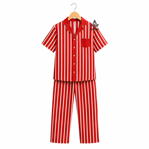 ชุดเสื้อผ้าสำหรับผู้หญิงชุดกลางคืนลายขวางสวมใส่สบาย - Product Image 1