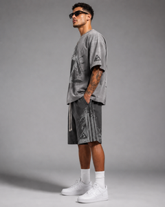 2026 New Summer Men's Casual Shorts <b>Set</b> Plain Color Solid 100% Cotton Quick Dry <b>Knitted</b> Pocket Customized Logo Twin <b>Set</b> - Product Image 2
