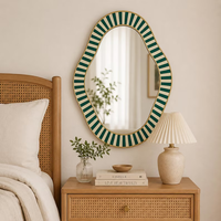 Miroir en os vert fait main, décoration murale moderne