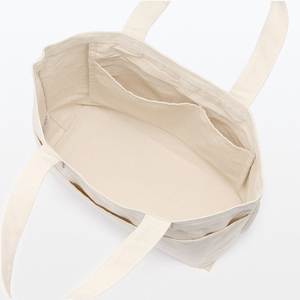Bolsa de tela no tejida blanca lisa, ecológica, reutilizable, con asas beige, diseño tejido ecológico, proveedor OEM - Product Image 6