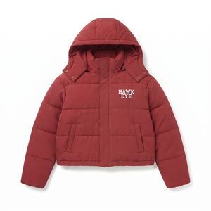 Manteau court matelassé pour femme, veste d'hiver rembourrée à manches longues, fermeture éclair sur le devant, ourlet ajustable, vêtement d'extérieur décontracté - Product Image 4