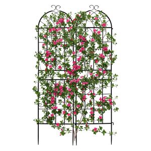 Set di 2 Tralicci da Giardino in Ferro Antiruggine 40x155 cm, Altezza 90 cm, Recinzione in Ferro Battuto con Telaio in PVC per Decorazione Paesaggistica - Product Image 2