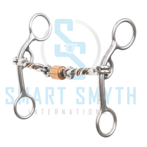 Mors de cheval en acier inoxydable trois pièces, à rouleau en cuivre doux, à tige courte, pour l'équitation western - Product Image 6