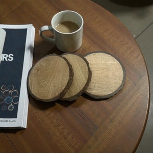 Scandinavian Birch Wood Coaster Natural Round Wooden <b>Cup</b> <b>Mat</b> for Minimalist Coffee Table Home Decoration - Product Image 1