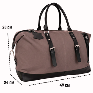 กระเป๋าเดินทางแบบพับได้ขนาดใหญ่ ผ้าแคนวาส โพลีเอสเตอร์ ซิปคุณภาพสูง สำหรับทุกเพศ ใช้ได้ทั้งเดินทางและวันหยุดสุดสัปดาห์ ตกแต่งด้วยหนังแท้ - Product Image 2