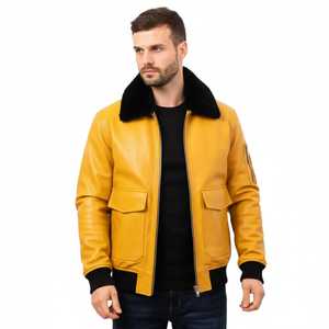 Chaqueta Bomber de Cuero, Estilo Urbano de Verano, Cierre de Cremallera, Cuello Alto, Diseño Sólido, Tela de Lona, Logotipo Frontal Personalizable - Product Image 3