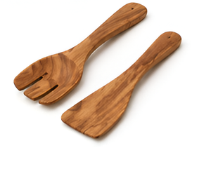 Ensemble d'ustensiles en bois de teck écologique avec spatule, cuillère et écumoire - 6 pièces, sans danger pour les aliments, lavage à la main uniquement - Product Image 2