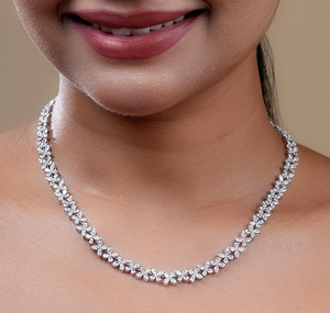 Elegante Collar de Plata 925 con Diamante Cultivado en Laboratorio, Certificado IGI, Corte Marquesa, Estilo Vintage, para Mujer - Product Image 4