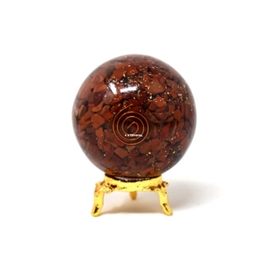 Esfera de Orgón de Jaspe Rojo, Bola de Piedra Preciosa Hecha a Mano, Portátil, Metafísica, Venta al por Mayor, Mejor Calidad, Gujarati, India, F S CRYSTAL - Product Image 1