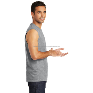 Débardeur en gros pour garçons et hommes, coupe ample, couleur unie, épaules larges, col rond, tissu respirant et lisse - Product Image 3