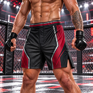 Pantalones Cortos de Grappling al por Mayor con Paneles Elásticos Flexibles de Tela de Poliéster para Programas de Entrenamiento y Competición No-Gi - Product Image 1