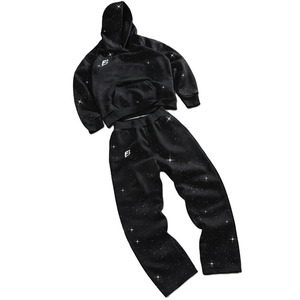 Survêtement Jogger Homme Premium avec Strass, Impression Personnalisée, Coupe Oversize, Style Streetwear Tendance, Pull d'Hiver, Vente en Gros - Product Image 3