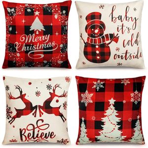 Farmhouse Christmas Decorative <b>Throw</b> Pillow Covers - Product Image 1