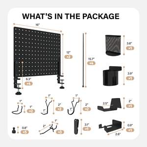 Organizador de Escritorio HUHOLE de Acero al Carbono de 32 x 12 Pulgadas, Tipo Gancho, Multifuncional para una Gestión Eficiente del Oficio - Product Image 5