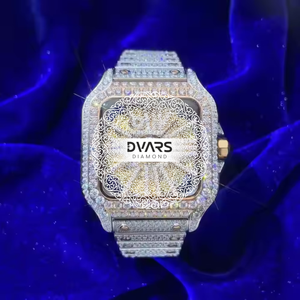 Reloj de Lujo con Diamantes Moissanite Baguette, Dos Tonos Oro y Plata, Estilo Hip Hop, Automático, Mecánico, para Hombre - Product Image 2