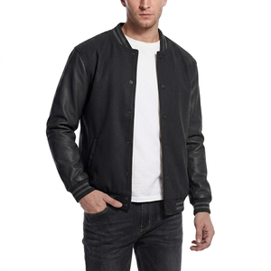 Veste universitaire pour homme de haute qualité, imperméable et coupe-vent, avec patchwork enduit et logo brodé personnalisé, sans taxes aux États-Unis, vente en gros - Product Image 1