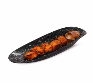 Vajilla de Restaurante Irrompible de Alta Calidad, Plato de Servir de Melamina Negro Irregular Reutilizable de 12 Pulgadas al Mejor Precio - Product Image 6