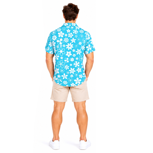 <b>Mens</b> Sublimation <b>Beach</b> <b>Shirt</b> Custom Tropical Print Lightweight Breathable Polyester Button Up Summer Vacation Resort Casual Wear - Product Image 6