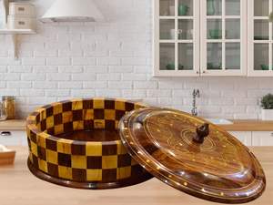 Olla de madera resistente para chapati, ideal para el hogar, dormitorio, habitación de invitados, sala de estar, mesa de comedor, cocina, restaurante, bar, para cocinar alimentos. - Product Image 4