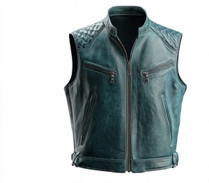 เสื้อแจ็คเก็ตหนังไร้แขนคุณภาพพรีเมียม ดีไซน์หรูหราและเท่มาก - Product Image 1