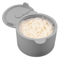 Cuiseur à riz et cuiseur vapeur en silicone de qualité alimentaire Calopig, faible teneur en glucides, compatible micro-ondes, capacité de 1,6 L, cuisson rapide, nettoyage facile, conception à 2 niveaux