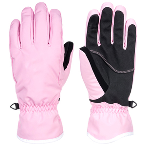 In One Solid Pink Color Good Supplier Unique Design Make Your Own High Quality Insulated Heated Waterproof Breathable <b>Ski</b> <b>Gloves</b> - Product Image 1