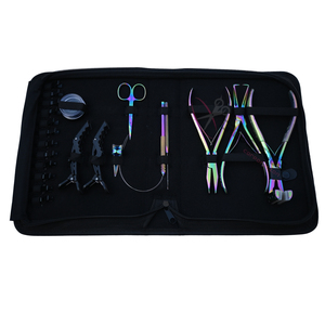 Rainbow Salon Extension <b>Tool</b> <b>Kit</b> with 7 Inch Pliers Flat Crimping Plier Tape In Plier Bead Remover <b>Tool</b> Hook Loop <b>Mini</b> Scissor - Product Image 1