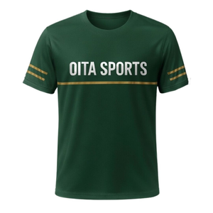 T-shirt de sport vert pour homme en polyester, uniforme d'entraînement d'équipe, vêtement de sport d'extérieur, tenue de performance athlétique - Product Image 1