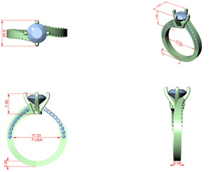 Anillo Solitario de Diamante Redondo con Diseño en Espiral - Product Image 5