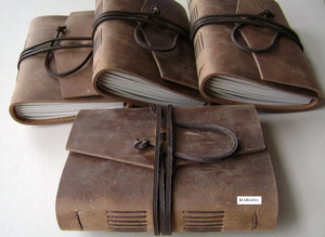 Buffalo Leather Handmade Journal Thread <b>Notebook</b> Bound Journal With Wood Free Cotton Rug White Paper Leather Retro Travel <b>Diary</b> - Product Image 6