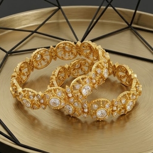 925 Silver Monzo Bangles Crystal Designer <b>Kada</b> Bracelet Set for Women Wedding Party Jewelry - Product Image 3
