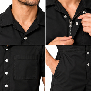 Overoles de Trabajo Personalizados para Hombre, Manga Corta, con Botones al Frente, Traje de Trabajo, Overol de Seguridad Personalizado para Hombre - Product Image 5