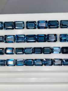 Topacio azul de Londres facetado, piedras sueltas octogonales, lote de piedras preciosas naturales de 6x4 mm a 10x12 mm para la fabricación de joyas - Product Image 5