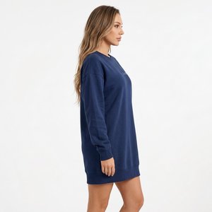 Robe sweat-shirt à manches longues pour femme, broderie personnalisée, en molleton de coton oversize, style streetwear, fabricant de vêtements en gros - Product Image 2