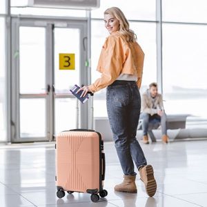 Valigia Trolley Sportiva da 24 Pollici in PP con Serratura Non TSA per Colore Rosa - Product Image 5