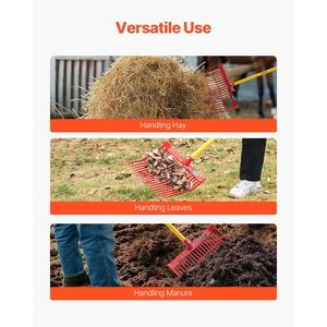 Set di 6 teste di ricambio per forchette per pacciamatura stalla per cavalli 18 forchette per letame - Product Image 6