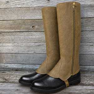 Custom Top Grain Leather <b>Half</b> <b>Chaps</b> Professional Equestrian Riding Gaiters Cowhide Horse Riding <b>Chaps</b> LHC-0009 - Product Image 4