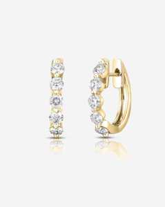 Diamond Statement Earrings Detachable <b>Huggies</b> Dangle Custom 14K <b>Solid</b> <b>Gold</b> 925 Silver Round Lab Grown Luxury Jewelry's Wholesale - Product Image 4