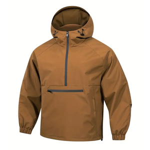 Men's Waterproof Anorak Windbreaker Half-Zip <b>Pullover</b> Hooded <b>Jacket</b> Outdoor Hiking <b>Rain</b> Coat OEM Wholesale - Product Image 3