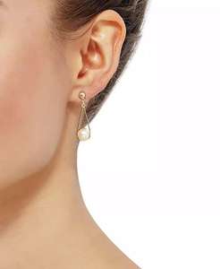 Pendientes colgantes de perlas de agua dulce cultivadas (8mm) en oro de 10k | Macy's - Product Image 2
