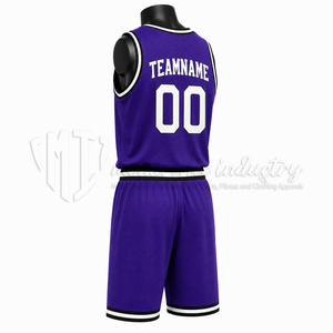 Conjunto de Uniforme de Baloncesto Morado Personalizado, Fabricante de Marca Privada OEM ODM - Product Image 4
