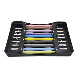 Juego de 10 instrumentos manuales de acero inoxidable para restauración dental con estuche de esterilización y limpieza - Product Image 5